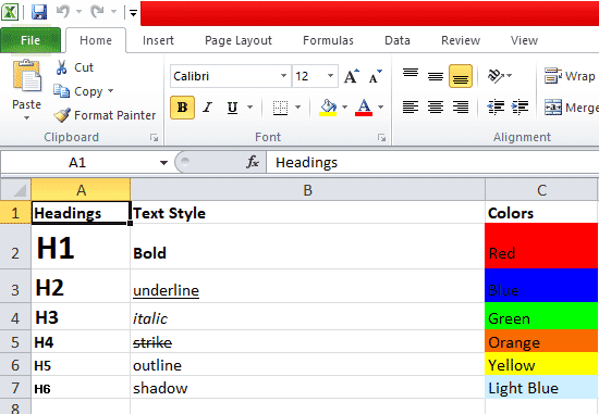 Excel File Outpu